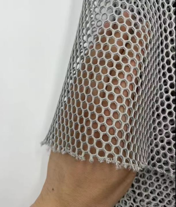 Custom Honeycomb 100% Polyester Hexagon Diamond Hollow Out Mesh Fabric 3d Air Mesh Fabric Spacer Sandwich Cloth