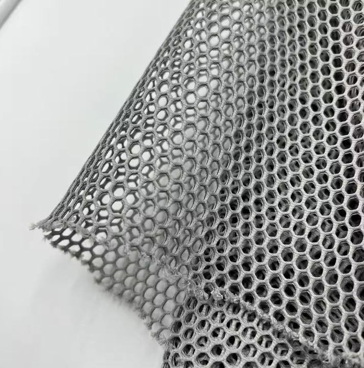 Custom Honeycomb 100% Polyester Hexagon Diamond Hollow Out Mesh Fabric 3d Air Mesh Fabric Spacer Sandwich Cloth