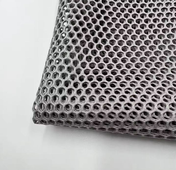 Custom Honeycomb 100% Polyester Hexagon Diamond Hollow Out Mesh Fabric 3d Air Mesh Fabric Spacer Sandwich Cloth