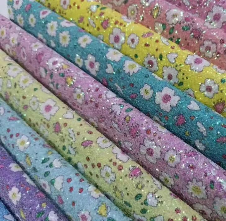 Cute Colorful Flower Smile Face Shape Polymer Clay Decoration Mixed 3D Chunky Glitter Fabric