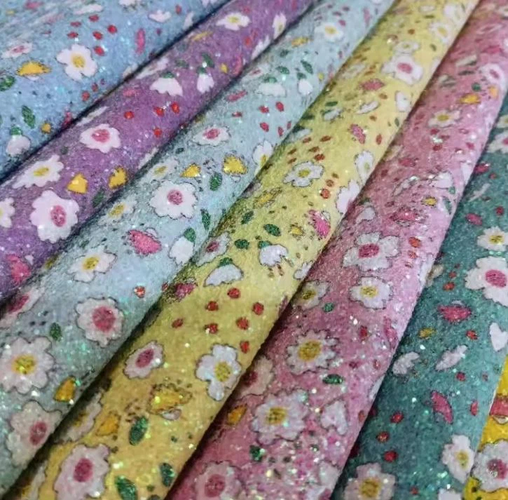 Cute Colorful Flower Smile Face Shape Polymer Clay Decoration Mixed 3D Chunky Glitter Fabric