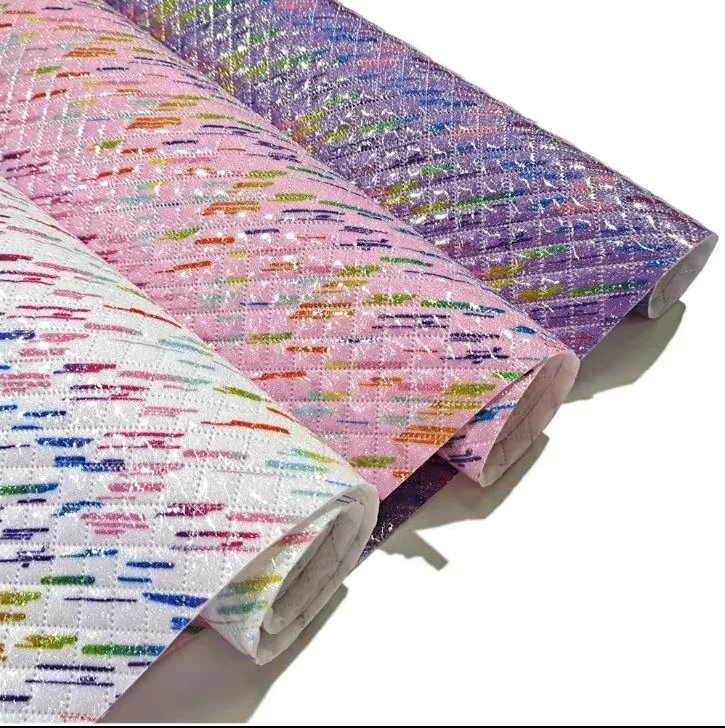 Glitter Mirror Farangur Litríkt PVC leður