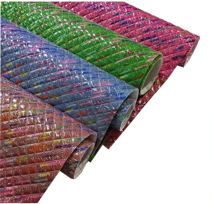 Glitter Mirror Luggage Colorful PVC Leather
