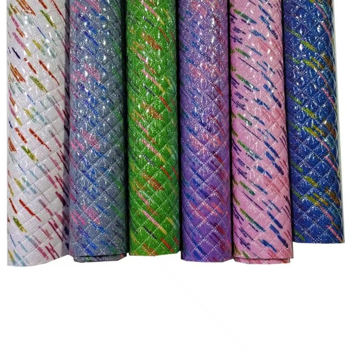 Glitter Mirror Luggage Colorful PVC Leather