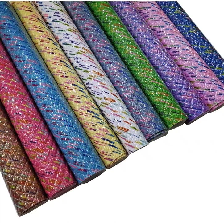 Glitter Mirror Luggage Colorful PVC Leather