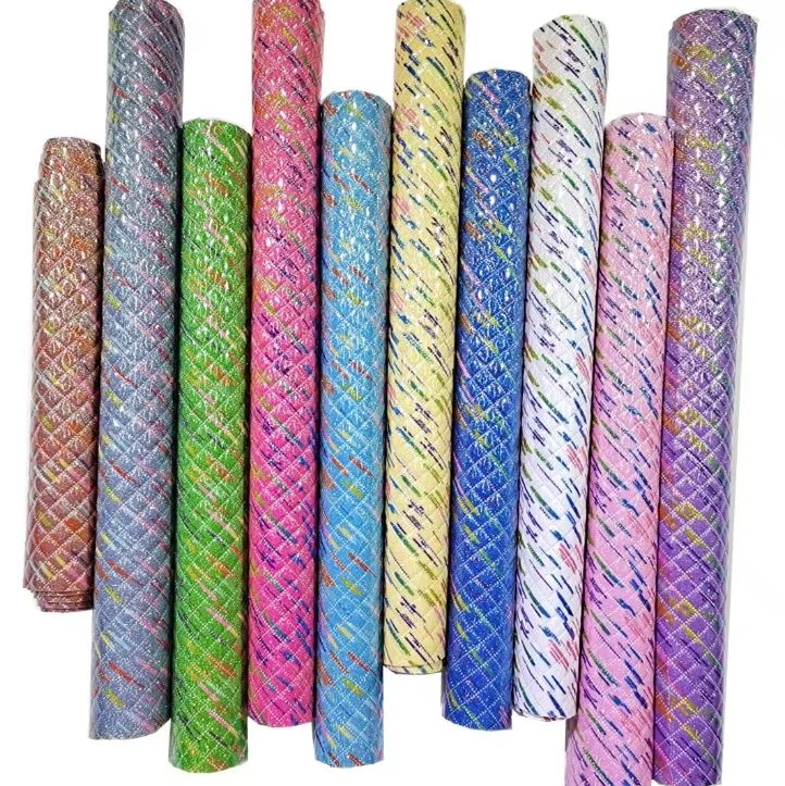 Glitter Mirror Luggage Colorful PVC Leather