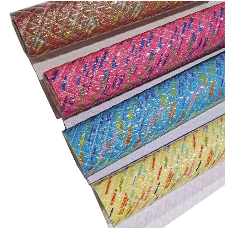 Glitter Mirror Luggage Colorful PVC Leather