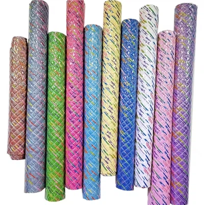 Litríkur spegill Glitter PVC leður fyrir tösku