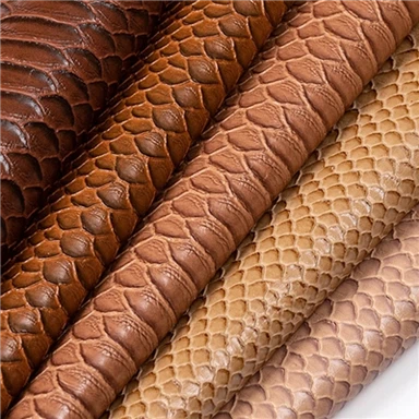 Krókódílamynstur upphleypt gervipvc leður
