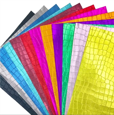 Upphleypt Pu tilbúið leður krókódíla gervi leður