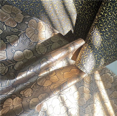 Golden Flower Design Prjónað PVC-leður