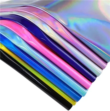 Iridescent Efni Pu hólógrafísk prentun Leður
