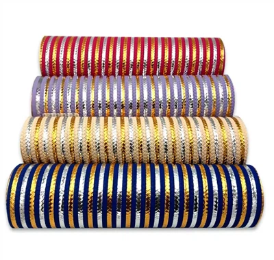 Stripe Design PU upphleypt bronsandi málmgerfið leður