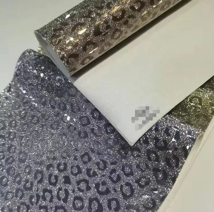 Sparkly Shiny Synthetic Vinyl Laminated Glitter Cinderella Fabric Leather For Bags Shoes